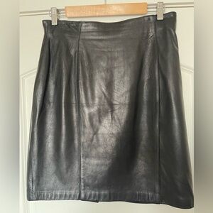 Lord & Taylor Black Leather Skirt